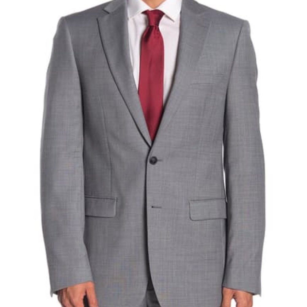 Calvin Klein Solid Medium Grey Suit Jacket 38s - image 1